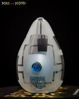 10 - Two Tone Blue Sandblasted Crop Circle Egg