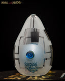10 - Two Tone Blue Sandblasted Crop Circle Egg