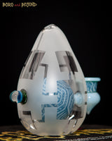 10 - Two Tone Blue Sandblasted Crop Circle Egg