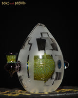 Green and Purple Sandblasted Crop Circle Egg