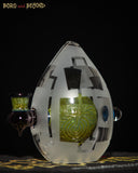 Green and Purple Sandblasted Crop Circle Egg