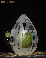 Green and Purple Sandblasted Crop Circle Egg