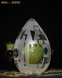 Green and Purple Sandblasted Crop Circle Egg
