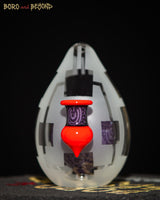 7 - Purple and Red Sandblasted Crop Circle Egg