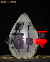 7 - Purple and Red Sandblasted Crop Circle Egg