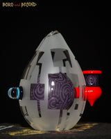 7 - Purple and Red Sandblasted Crop Circle Egg