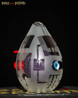 7 - Purple and Red Sandblasted Crop Circle Egg
