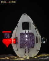 7 - Purple and Red Sandblasted Crop Circle Egg