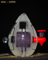 7 - Purple and Red Sandblasted Crop Circle Egg