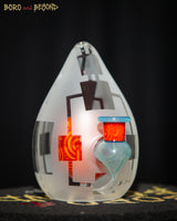 Orange and Blue Sandblasted Crop Circle Egg