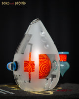 Orange and Blue Sandblasted Crop Circle Egg