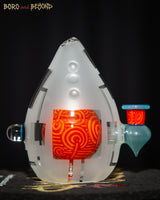 Orange and Blue Sandblasted Crop Circle Egg
