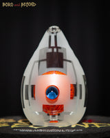 Orange and Blue Sandblasted Crop Circle Egg