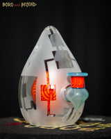 Orange and Blue Sandblasted Crop Circle Egg