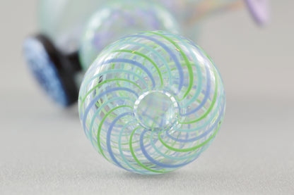 Blue and Green Reticello Mini Tube with Rainbow Accenting