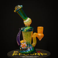 Fumed Hourglass w/ Dark Amethyst Horn
