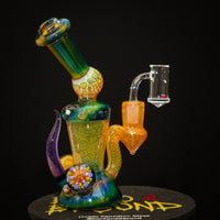 Fumed Hourglass w/ Dark Amethyst Horn