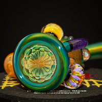 Fumed Hourglass w/ Dark Amethyst Horn