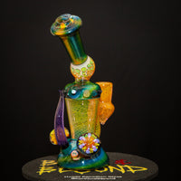 Fumed Hourglass w/ Dark Amethyst Horn