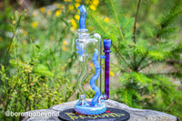 Rainbow Over Blue Satin Large Funkler