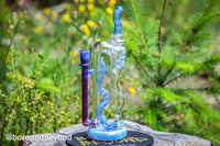 Rainbow Over Blue Satin Large Funkler