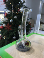 Blue Frit Fire Bottle with Rose Millie