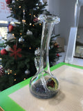 Blue Frit Fire Bottle with Rose Millie