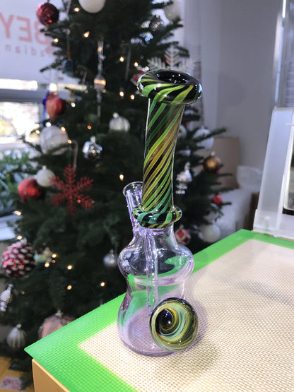 Fume and Black Neck tube with Vortex Marble