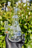 Clear Fab Beaker with Silver Chunk