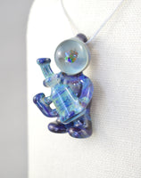 Dark Blue Glasstronaut Pendant
