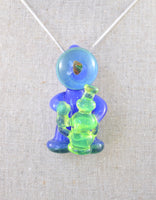 Blue and Green Glasstronaut Pendant
