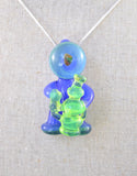 Blue and Green Glasstronaut Pendant