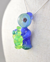 Blue and Green Glasstronaut Pendant