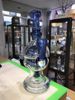 Blue Fab Egg with Encased Silver