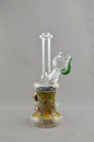 Yellow and Green Raked Clear Neck Mini Tube