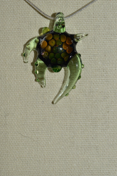 Green and Fumed Pendant