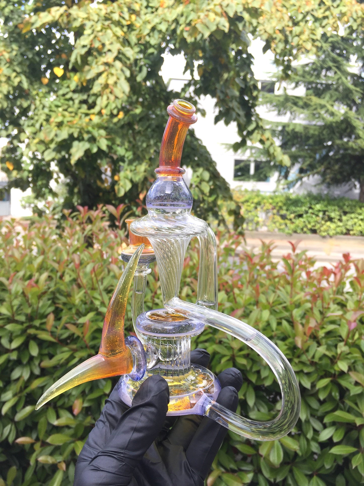 Sparkle Mai Tai and Ultramarine Blue over Pink Lollipop Recycler