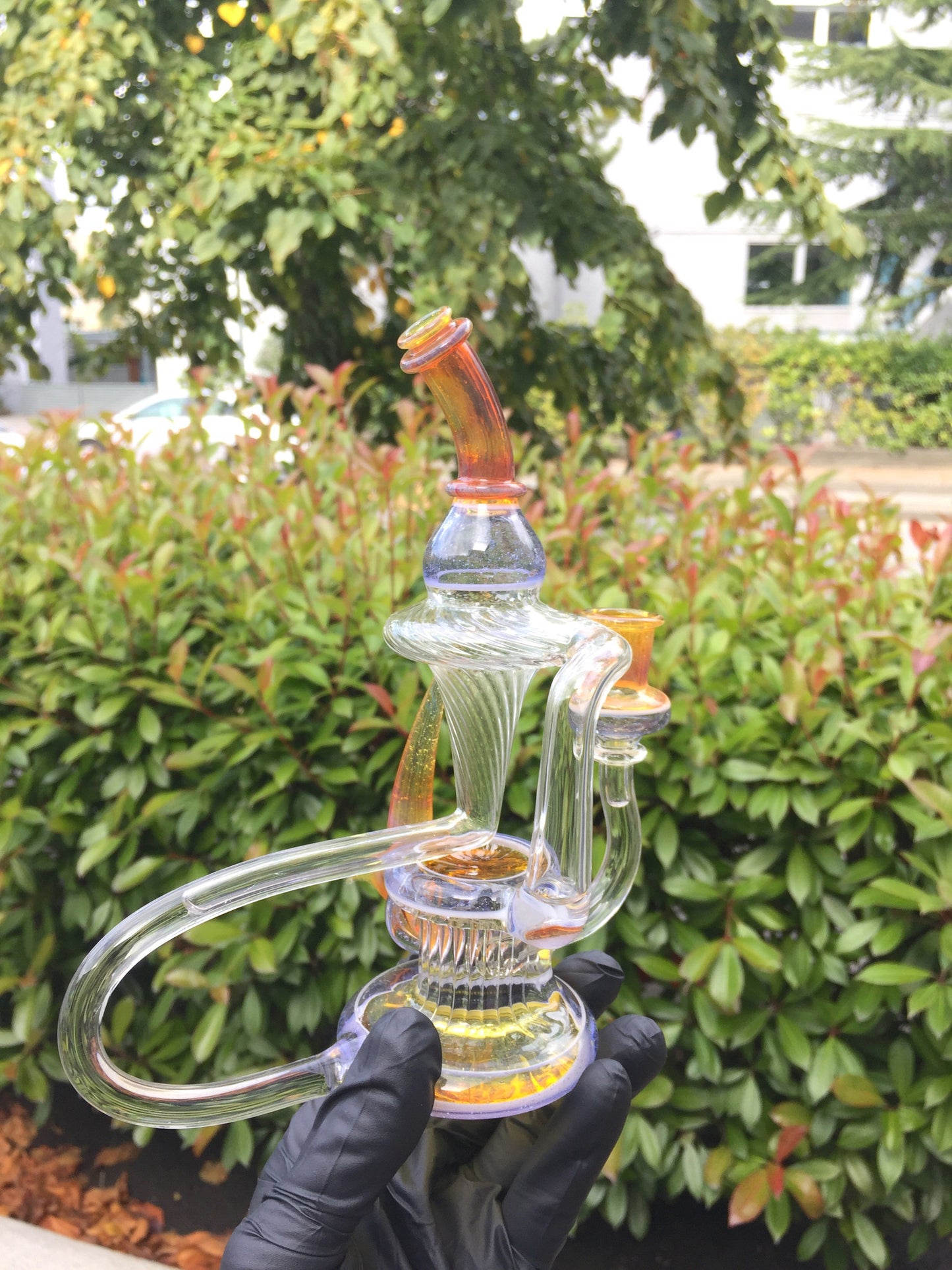 Sparkle Mai Tai and Ultramarine Blue over Pink Lollipop Recycler