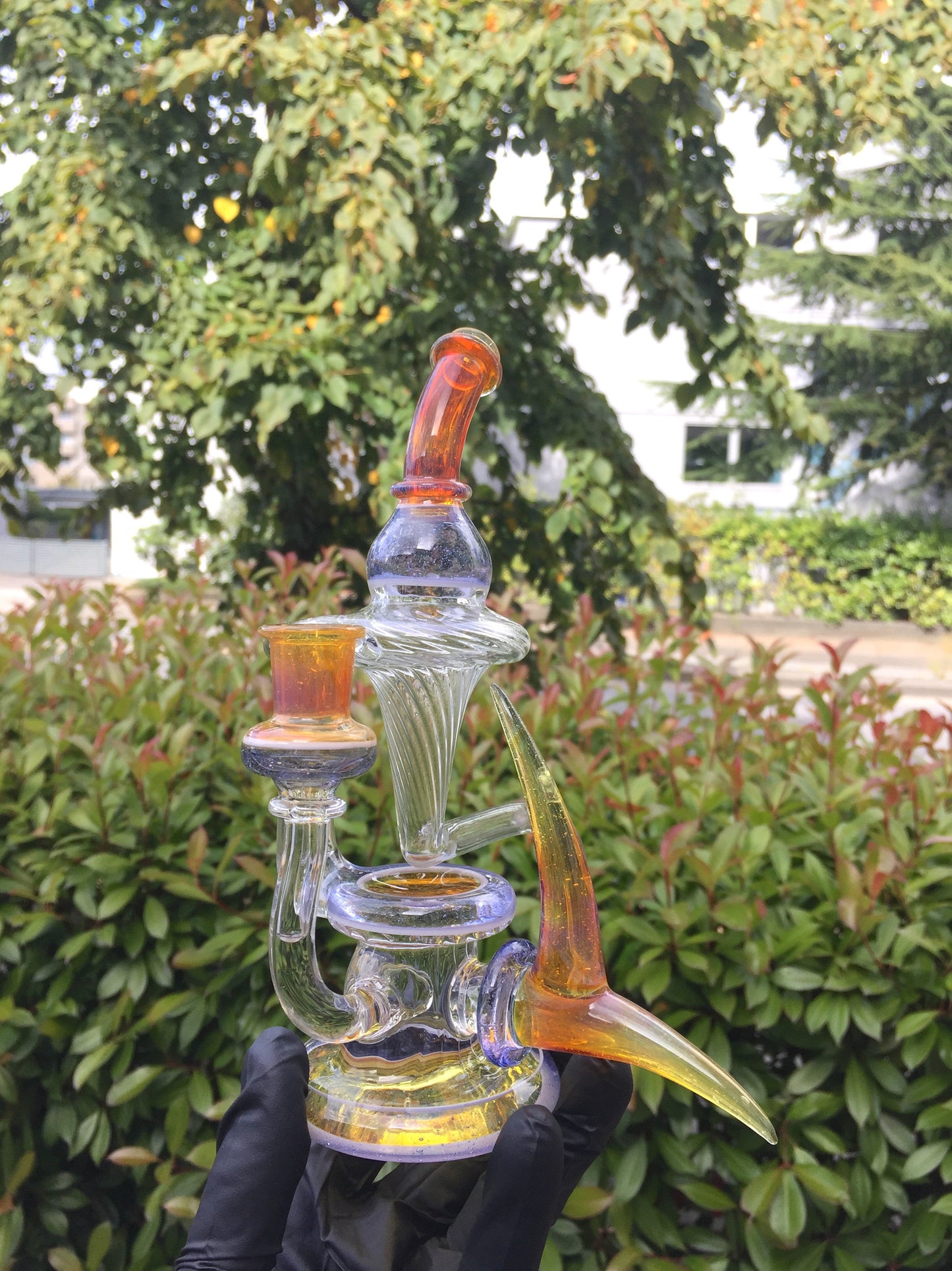 Sparkle Mai Tai and Ultramarine Blue over Pink Lollipop Recycler
