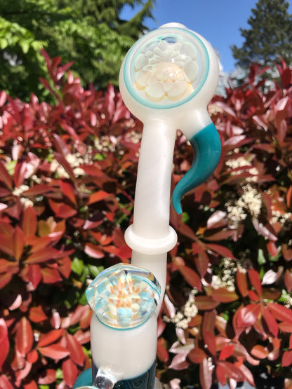 Satin White Faceted Tube