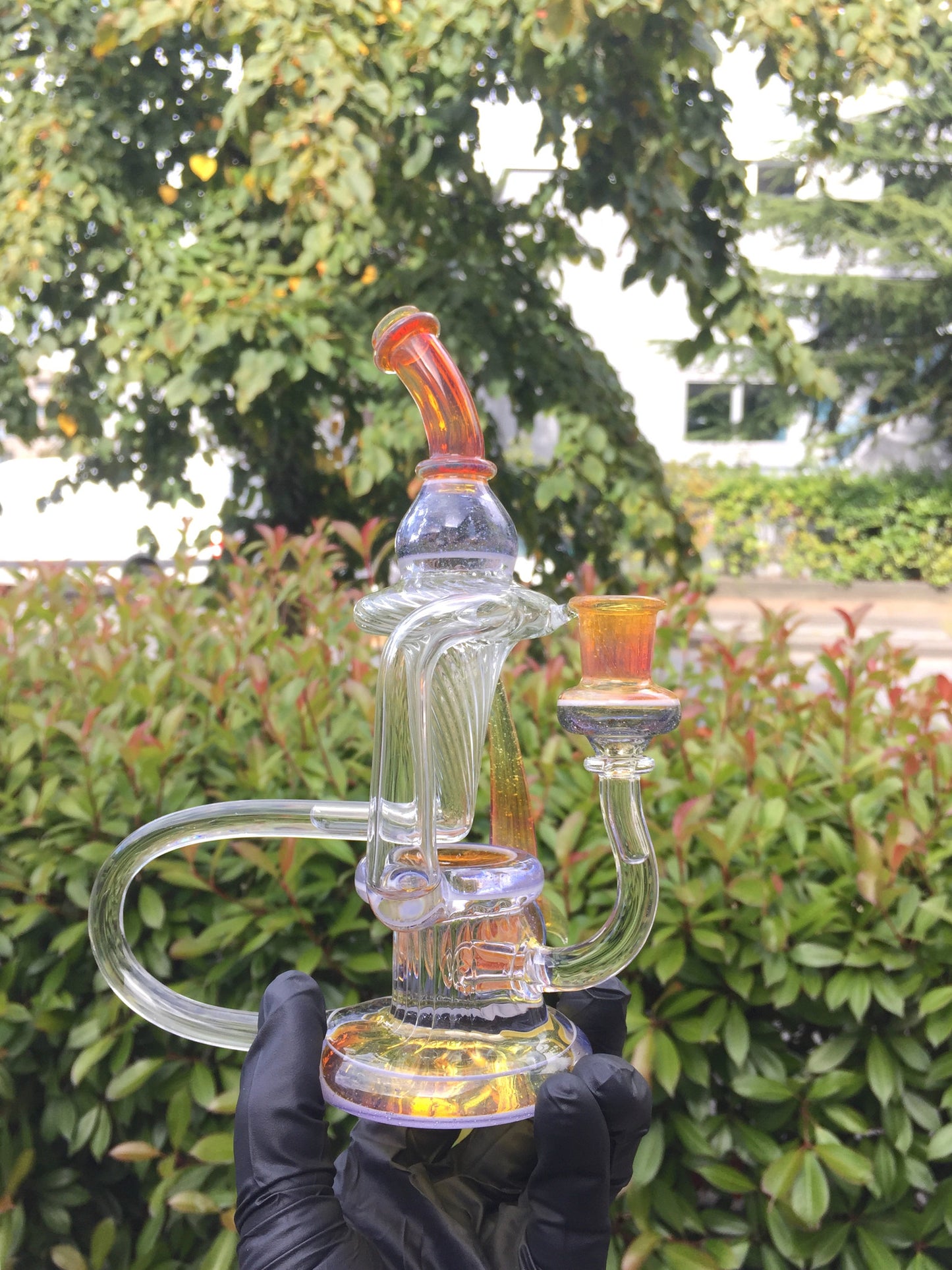 Sparkle Mai Tai and Ultramarine Blue over Pink Lollipop Recycler
