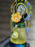 Fumed Disk Flask w/ NS Yellow Horns