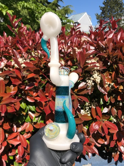 Satin White Faceted Tube